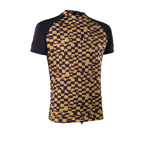 lycra top ION Rashguard Maze SS men checkered-gold
