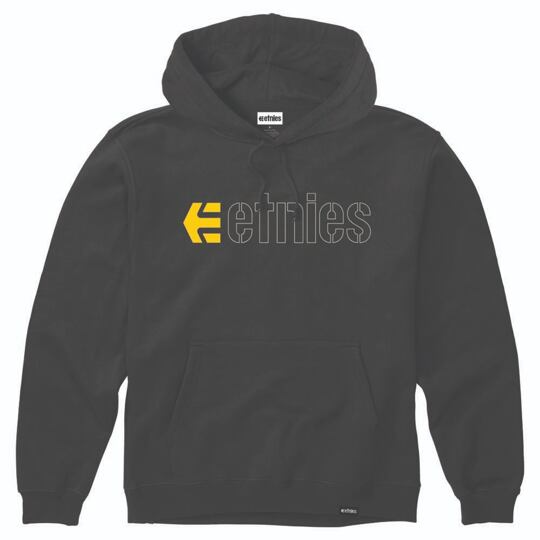 mikina ETNIES Ecorp Hoodie BLACK/WHITE/YELLOW