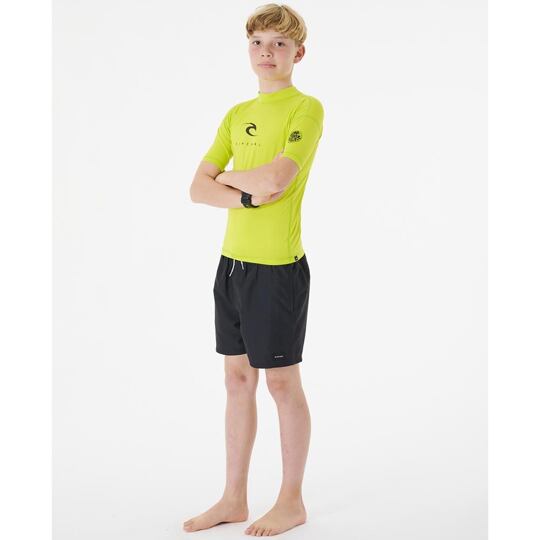 lycra RIP CURL Corps S/S Rash Vest -Boy LIME