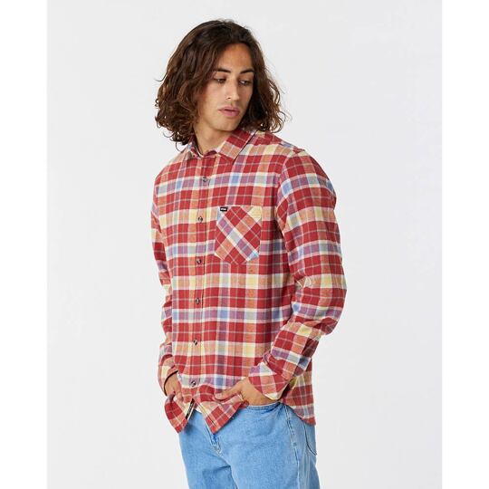 košile RIP CURL Checked In Flannel DUSTY MUSHROOM