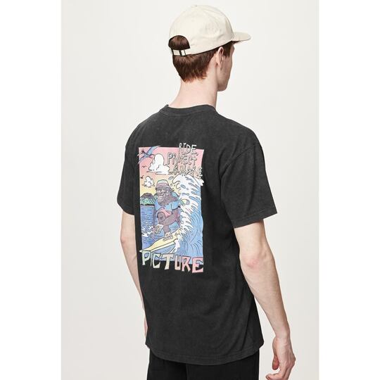 triko PICTURE Tsunami S/S BLACK WASHED