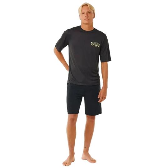 lycra RIP CURL Mason Pipe Surflite UPF S/S WASHED BLACK