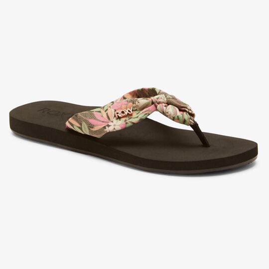 pantofle ROXY Paia BLACK/PINK/SOFT LIME